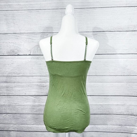 Basic Tank Top | Spaghetti Strap | Textured | Green | Medium | Y2K | Women - Picture 4 of 12